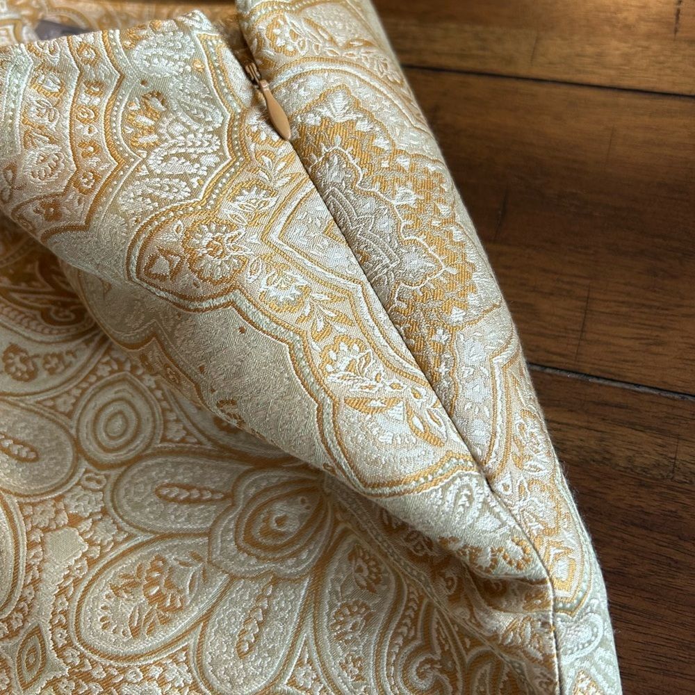 Tommy Bahama Gold Paisley 100% Silk Lined Pencil Skirt Size 6 - Picture 3 of 10